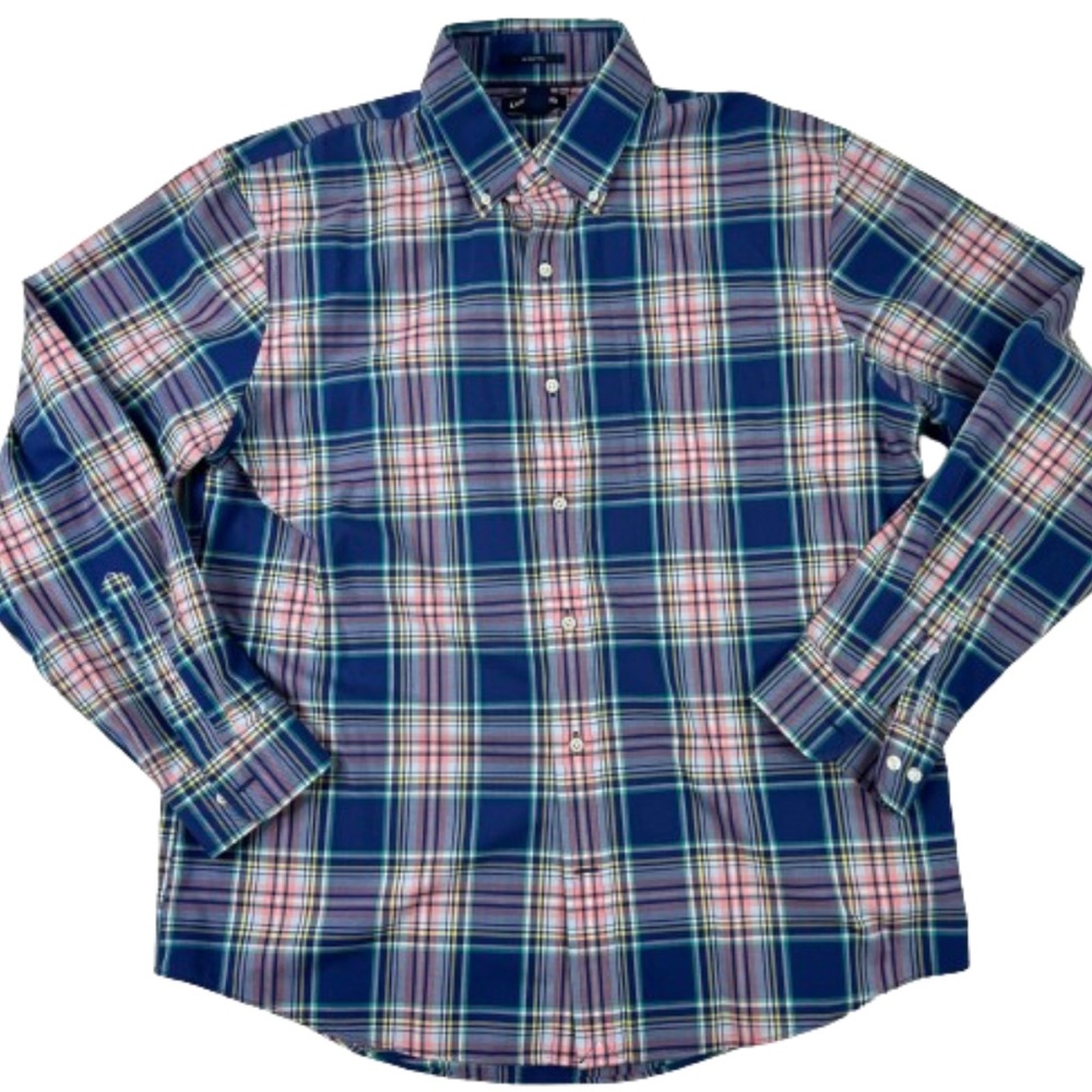 Plaid Lands’ End Button Down Shirt